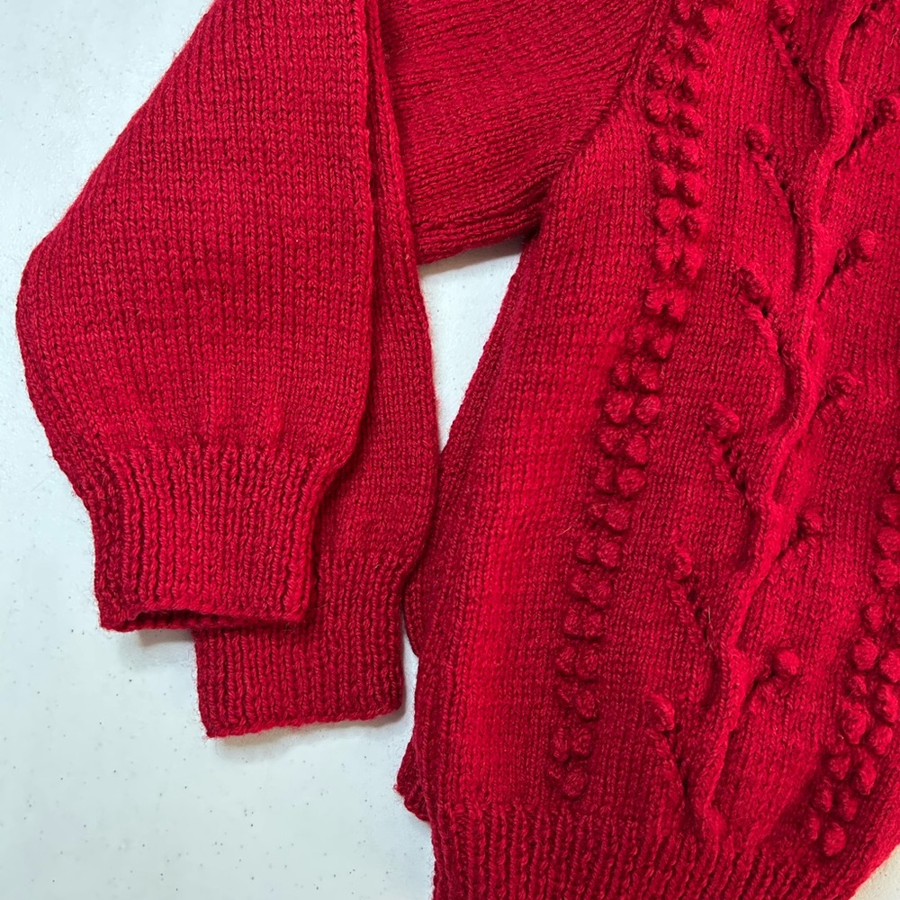 Vintage North of New York Women's Red Knit Cardigan medium - Picture 4 of 5